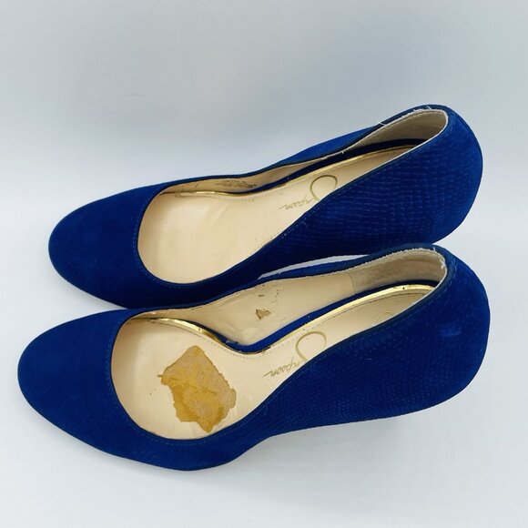 Jessica Simpson Heels Womens Size 7.5 M Blue Rony Leather Heel Stiletto Slip On - Picture 6 of 12